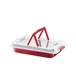 Kepimo forma 42x29x5 cm su plastikiniu dangčiu CHERRY (iki +230C) Ambition 83014