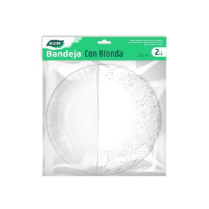 Vienkartinis padėklas maistui D25 cm 2 vnt baltos spalvos Algon BA01043175323