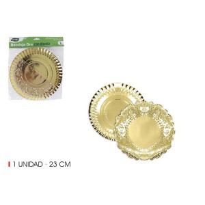 Vienkartinis padėklas maistui D23 cm aukso spalvos Algon BA01043175330