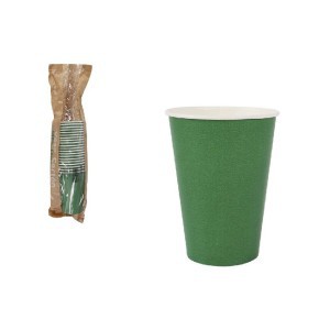 Puodeliai vienkartiniai popieriniai 220 ml 20 vnt. žali Algon BA01054076905
