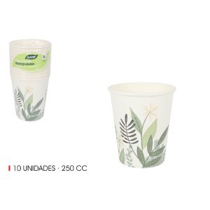 Puodeliai vienkartiniai popieriniai 250 ml 10 vnt. Algon BA01054076242