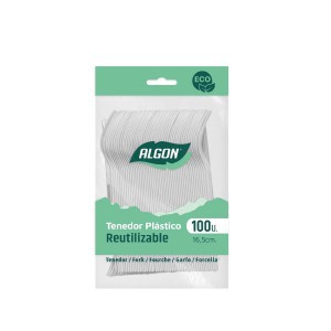 Šakutės 100 vnt 16,5cm plastikinės daugkartinės, perdirbamos Algon BA01054275166