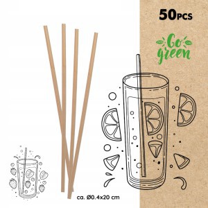 Šiaudeliai gėrimui Go Green 50 vnt. Ø0,4xh14 cm 871125224267
