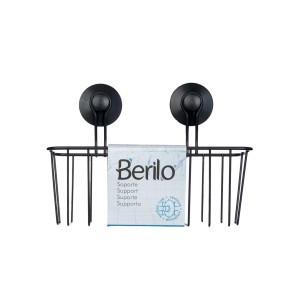 Lentynėlė voniai metalinė, su siurbtukais 10x24x18 cm Berilo 93278