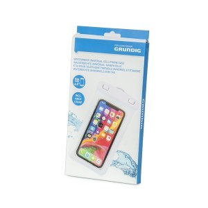 Neperšlampamas dėklas telefonui baltas/juodas 20x10,5 cm GRUNDIG 871125223659