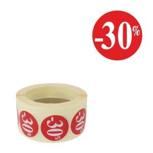 Lipdukai nuolaidoms 30% 500 vnt (lipdukas 25x25 mm) 53919