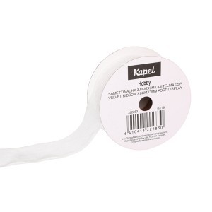 Dovanų pakavimo juostelė aksominė 3,8 cm x3 m (mix) Kapel 322283