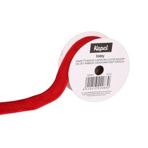 Dovanų pakavimo juostelė aksominė 3,8 cm x3 m (mix) Kapel 322283