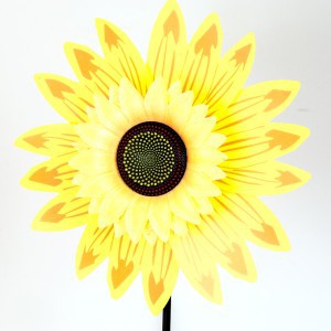 Vėjo malūnėlis Saulėgrąža D30 cm su plastikiniu koteliu 15152