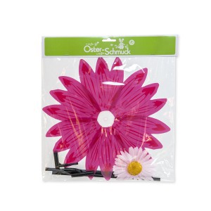 Vėjo malūnėlis Gėlė D30 cm (mix) su plastikiniu koteliu 15153