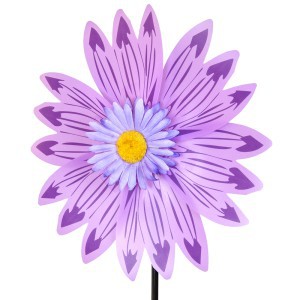 Vėjo malūnėlis Gėlė D30 cm (mix) su plastikiniu koteliu 15153