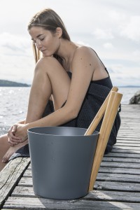 Kubiliukas pirties pilkas aliumininis/bambukinis 5 l Rento 601174