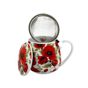 Puodelis porcelianinis su sieteliu Aguonos 430 ml DUO
