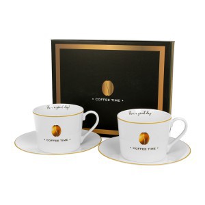 Puodeliai porcelianiniai 2 vnt. COFFEE TIME 2  230 ml DUO