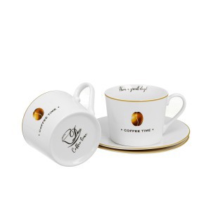 Puodeliai porcelianiniai 2 vnt. COFFEE TIME 2  230 ml DUO