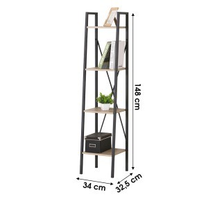 Lentyna pastatoma 34x32,5x148 cm juoda, medis Urban Living 151373