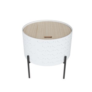 Staliukas medinis atsid. viršus 35x35x35 cm balta/medžio sp. Home Deco HD6412