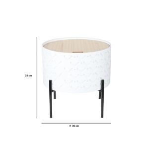 Staliukas medinis atsid. viršus 35x35x35 cm balta/medžio sp. Home Deco HD6412