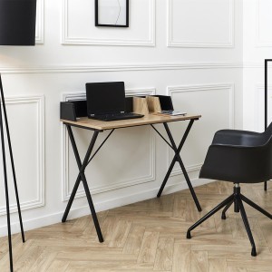 Kompiuterio stalas 90x85x50 cm medinis juodas Home Deco HD6425