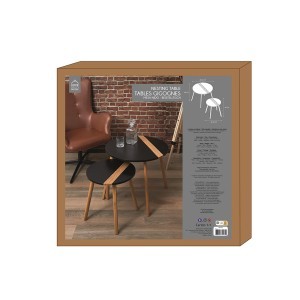 Staliukai mediniai 2 vnt. 60x48/40x40 cm juodi/rudi Home Deco HD7355