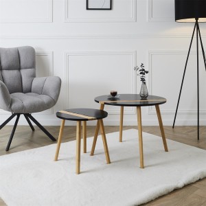 Staliukai mediniai 2 vnt. 60x48/40x40 cm juodi/rudi Home Deco HD7355