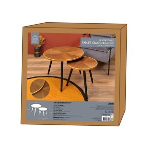 Staliukai mediniai 2 vnt. 60x48/40x40 cm juodi/rudi mediniai Home Deco HD7412