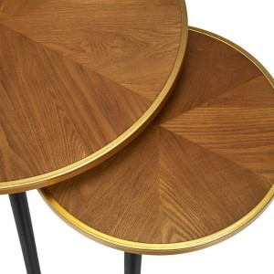 Staliukai mediniai 2 vnt. 60x48/40x40 cm juodi/rudi mediniai Home Deco HD7412