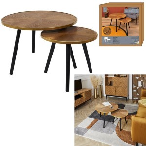 Staliukai mediniai 2 vnt. 60x48/40x40 cm juodi/rudi mediniai Home Deco HD7412