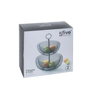 Vaisinė metalinė 2 aukštų D28,5xH42 cm (mix) 5Five 160711