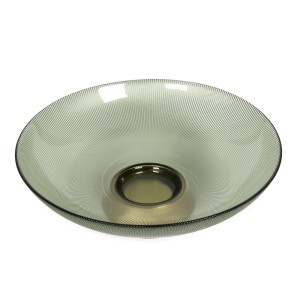 Lėkštė vaisiams stiklinė žalios/auksinės sp. D36xH12 cm HR-V63
