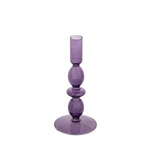 Žvakidė violetinė stiklinė D9xH19,5 cm Atmosphera 193778A