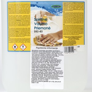 Spiritinė valymo-dezinfekavimo priemonė DEZ-80 5 l SAVEX