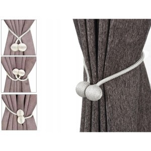 Užuolaidų laikiklis magnetinis 2 vnt. 45x3 cm pilkas 01848_SZ