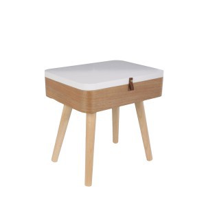 Staliukas medinis atsid. viršus 40x30,5x51 cm balta/medžio sp.Home Deco HD6199