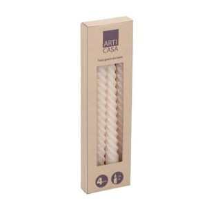 Žvakės 25 cm suktos baltos 4 vnt. ARTICASA 871125224300