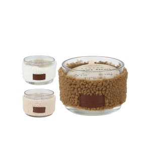 Žvakė stikliniame indelyje TEDDY 11x8 cm (mix - kvapai) Natural Living 31900