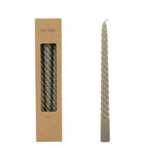 Žvakės suktos 3 vnt 25 cm diam. 2,1 cm rusva spalva 96157