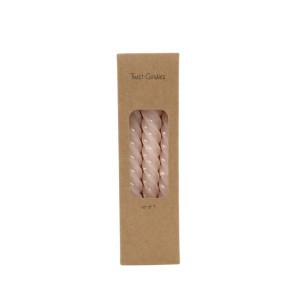 Žvakės suktos 3 vnt 19 cm diam. 2,1 cm rausva spalva 95470