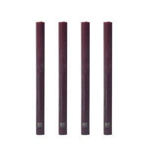 Žvakės 4 vnt 25 cm diam 2 cm tamsiai raudona spalva PTMD 101482
