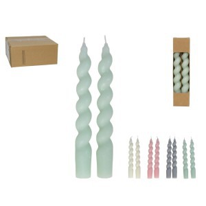 Žvakės suktos 2 vnt 18x2 cm (4 spalvos) 8445393200699