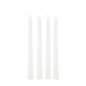 Žvakės suktos 4 vnt 25 cm balta spalva MANY Atmosphera 207036A