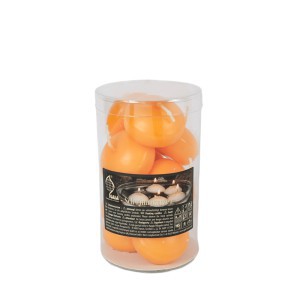 Žvakės plūduriuojančios 10 vnt D4,5xH2,8 cm oranžinės sp. Gala 119050