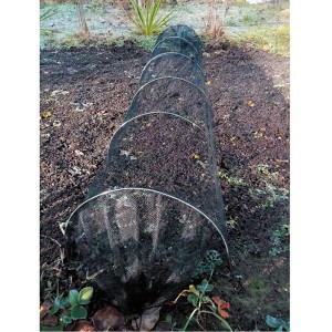 Augalų apsaugos tunelis tinklelinis su 6 lankais 300x45x45 cm juodas 89770 FLO