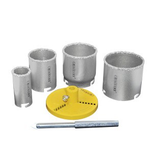Grąžtai plytelėms karūniniai volfr.6 vnt. 33-53-67-73mm 0814806 Crownman