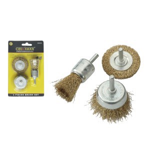 Šepečiai plieniniai 3 vnt. 2x50 mm, 1x25 mm 0895003 Crownman (10)