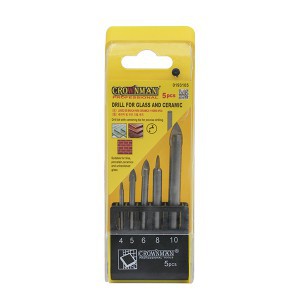 Grąžtai stiklui ir plytelėms 5 vnt. 4,5,6,8,10 mm 0193105 0813105 Crownman
