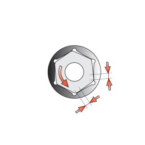 Galvutė šešiakampė trumpa 1/4" 7 mm YT-14124 YATO