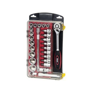 Galvučių ir antgalių rinkinys 27 vnt. 10-32 mm 340274 PROFI