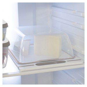 Lentelė pjaustymo su dangčiu 34x22x10,5 cm plastikinė balta/rusva 51612 Stefanpl
