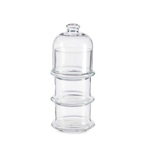 Serviravimo indas saldumynams 3 aukštų 9x9x22 cm 3x230 ml Pasabahce 20303